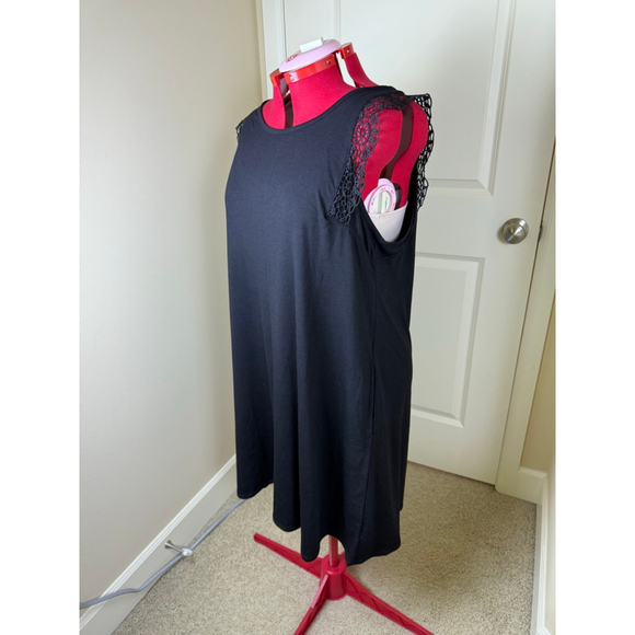 NINA LEONARD Dresses & Skirts - NWOT Women's Nina Leonard Black Lace Shoulder Sleeveless Dress XL